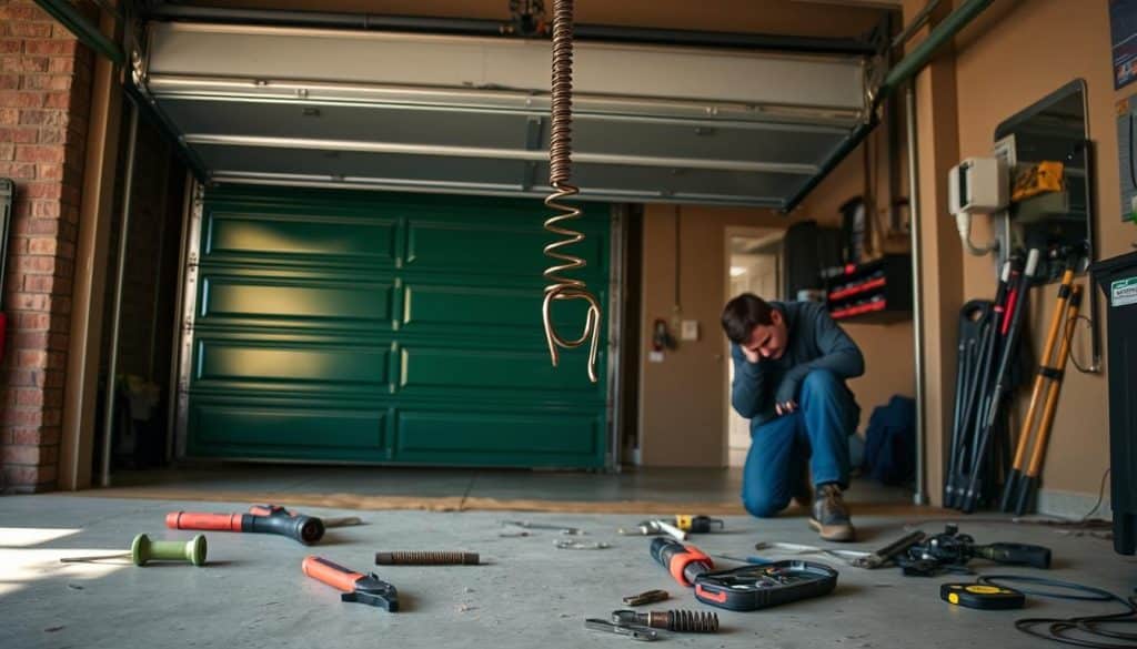 What happens when a garage door spring breaks? - Why Will Not My Garage Door Close All The Way?