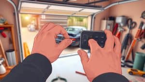 How do I reset a garage door opener after a power outage?