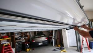 How do I fix a garage door that is off track?