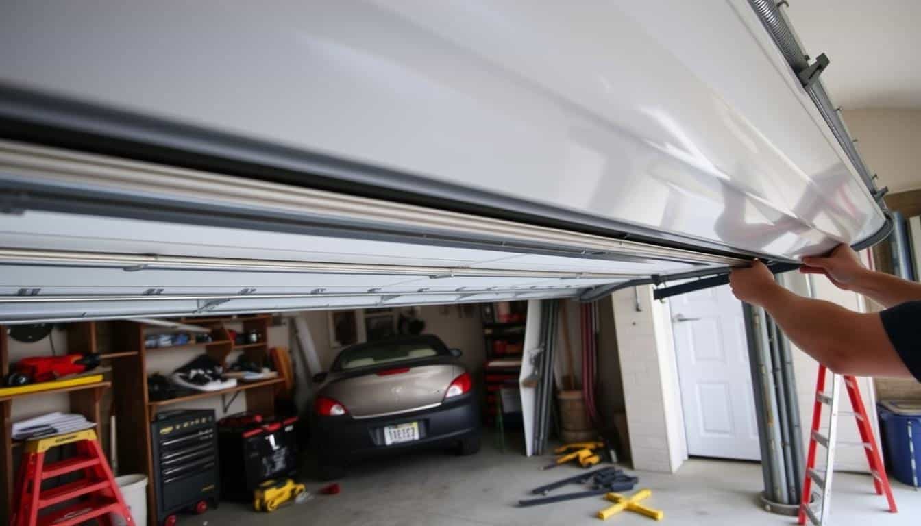 How do I fix a garage door that is off track?