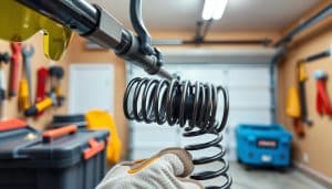 What safety precautions should I take with garage door springs?