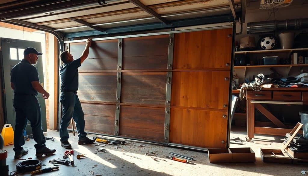 removing old garage door