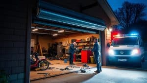 What common issues require emergency garage door services?