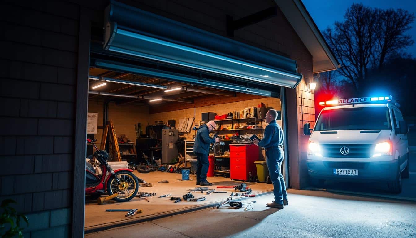 What common issues require emergency garage door services?