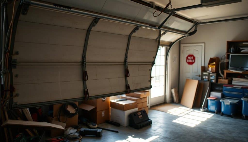 signs of broken garage door springs