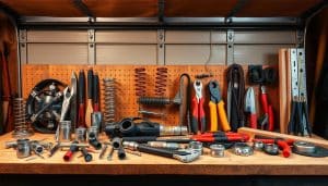 What tools and parts do garage door services use?