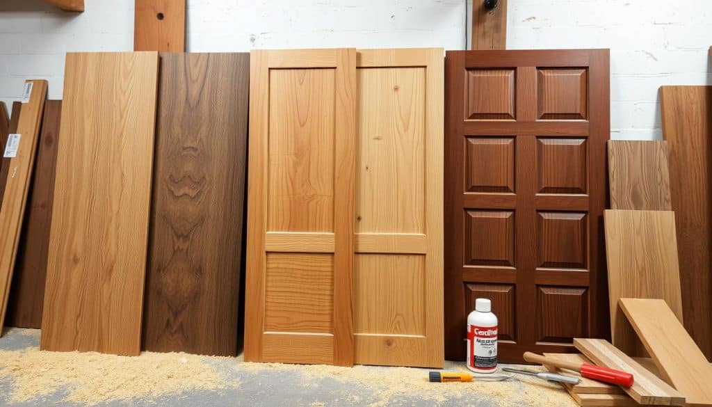 wood garage door materials