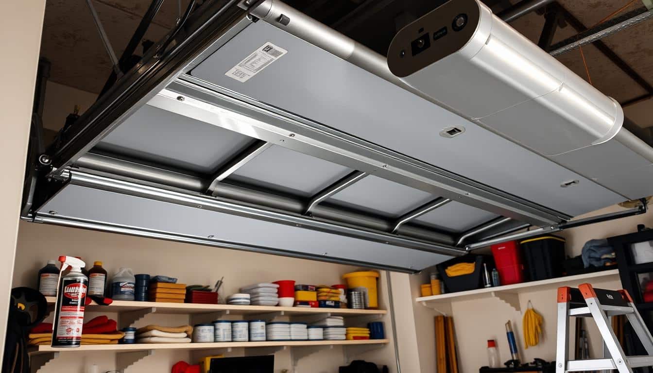 How do I maintain overhead garage doors?