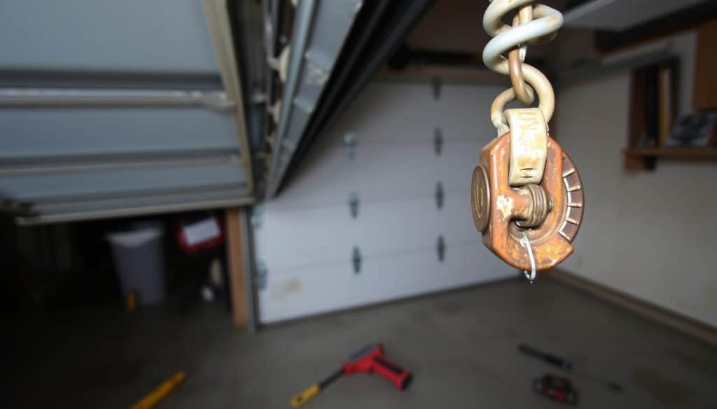 signs of broken garage door springs